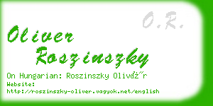 oliver roszinszky business card